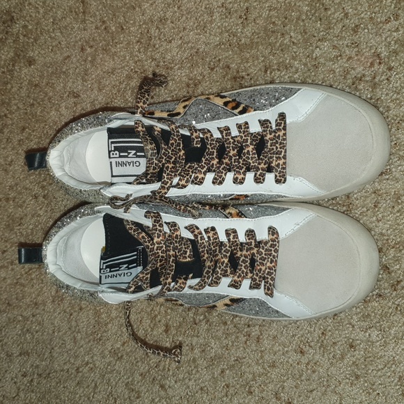 Gianni Bini Elleinna Leopard & Glitter sneakers sz 7.5 - Picture 1 of 7